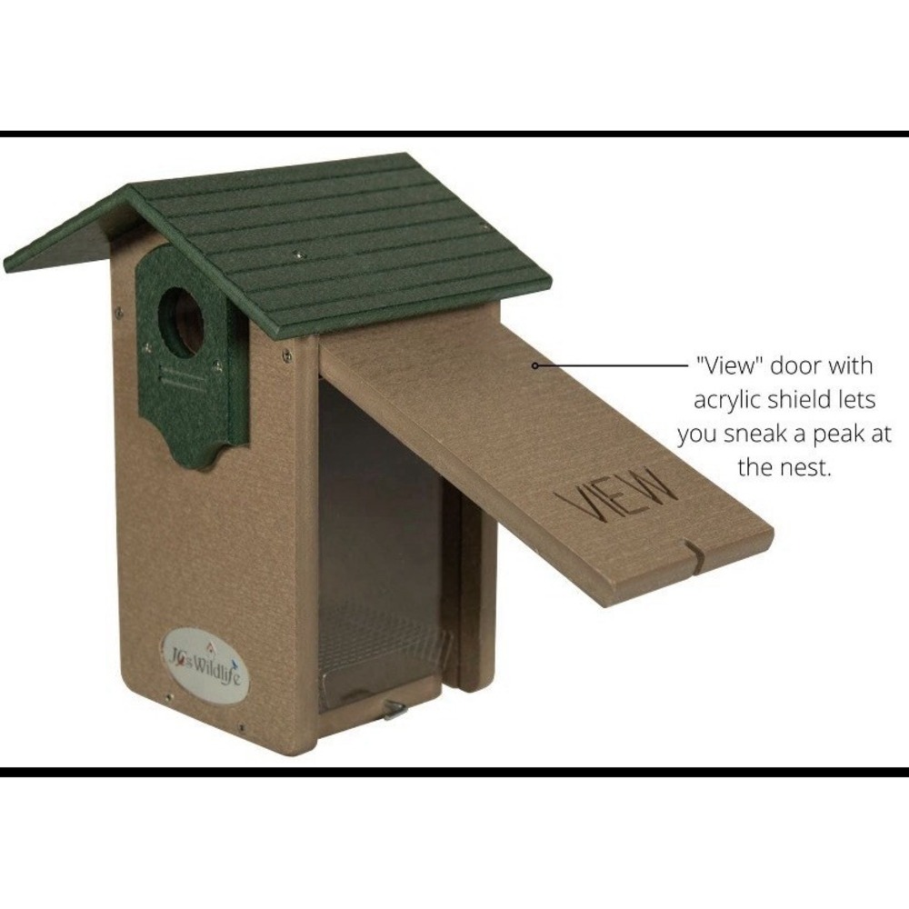 JCs Wildlife Recycled Poly Lumber Ultimate Bluebird Bird House (Brown and Green)